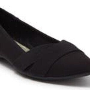 Anne Klein Women's Oval Black Ballet Flats Shoes Size 9.5